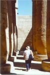 Mum in the columns at Karnak temple