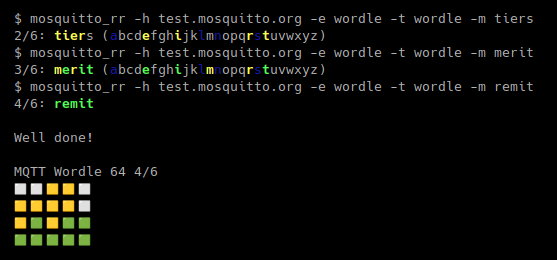 MQTT wordle rounds two to four